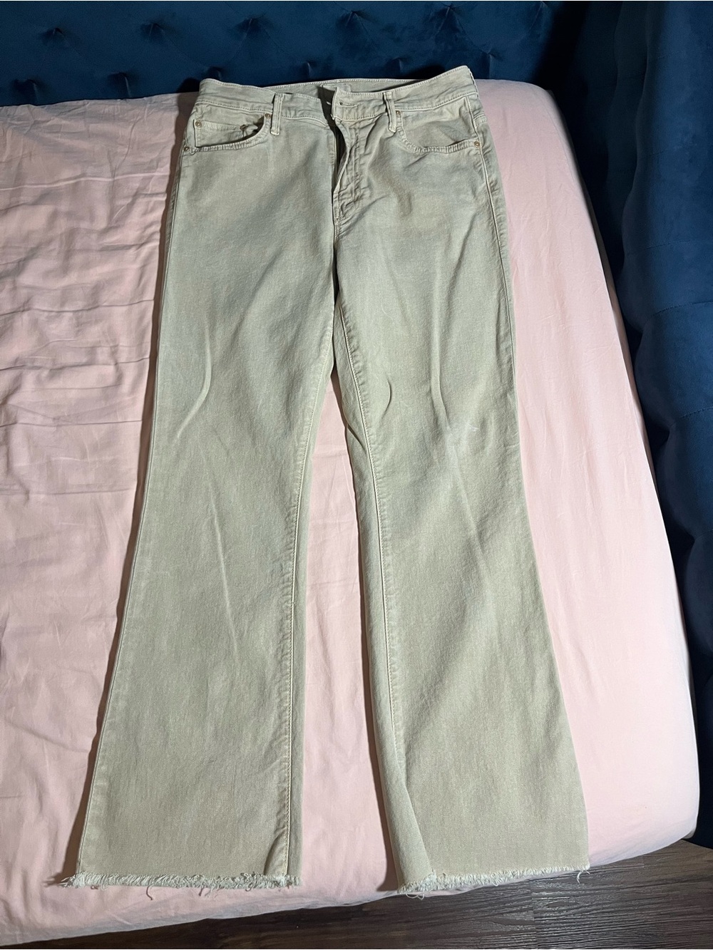MOTHER tan color flare pants
